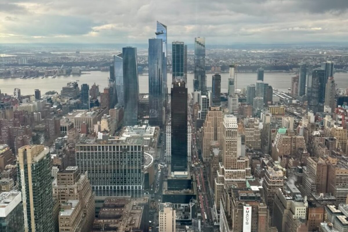 Vista aérea de Midtown Manhattan e Hudson Yards